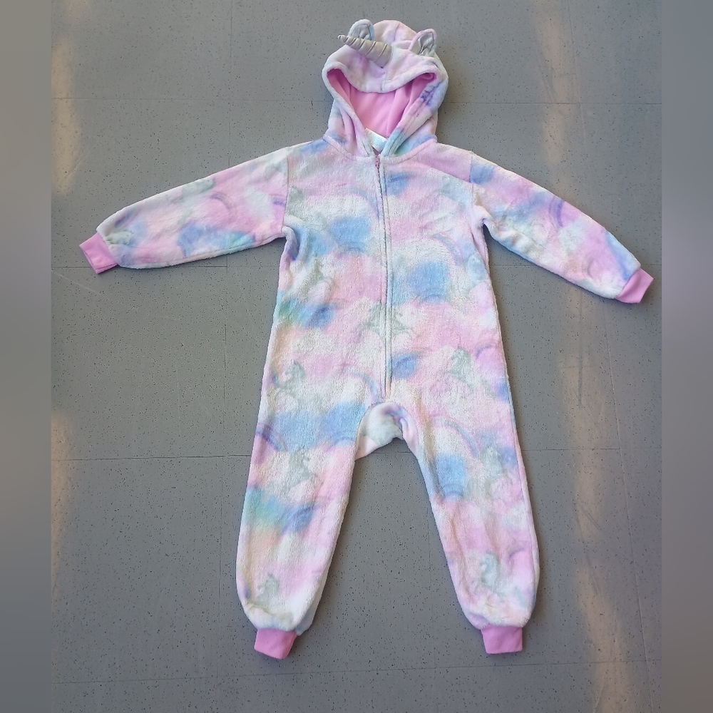 The Children Place Kids Size XS Pastel Color Unicorn One Piece Costume Sleepwear - Picture 2 of 11